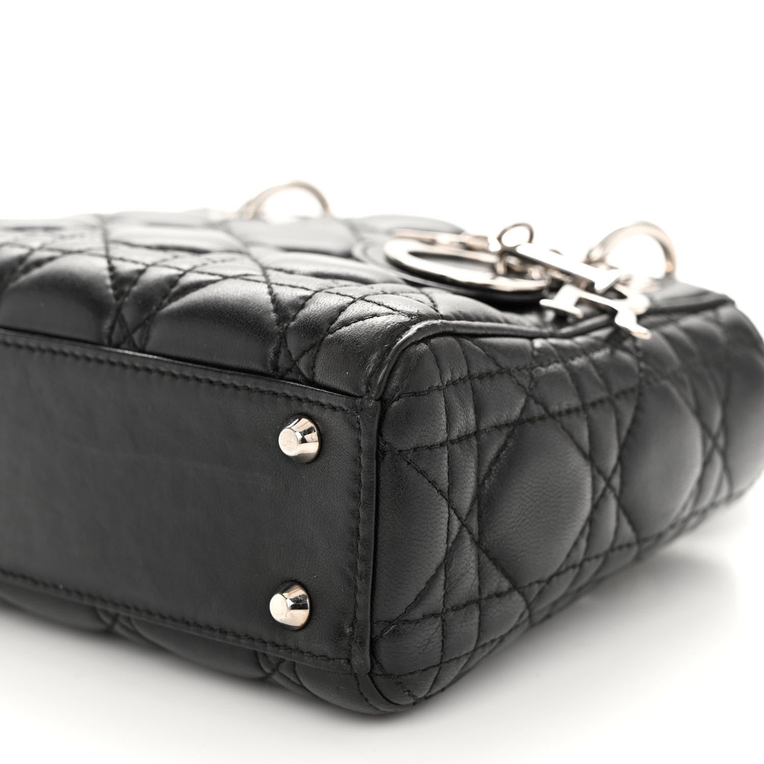 Christian Dior Lambskin Cannage Mini Lady Dior Black 9 of 11