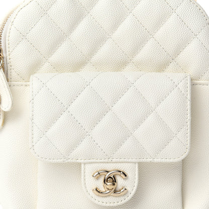 Chanel Caviar Quilted Small CC Day Backpack White 10 of 10