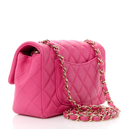 Chanel Lambskin Quilted Mini Rectangular Flap Fuchsia 3 of 13