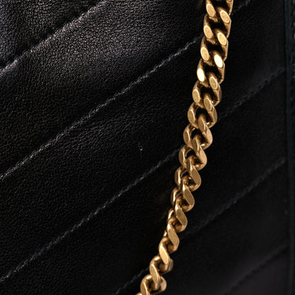 Saint Laurent Lambskin Matelasse Monogram Baby Niki Chain Satchel Black 11 of 11