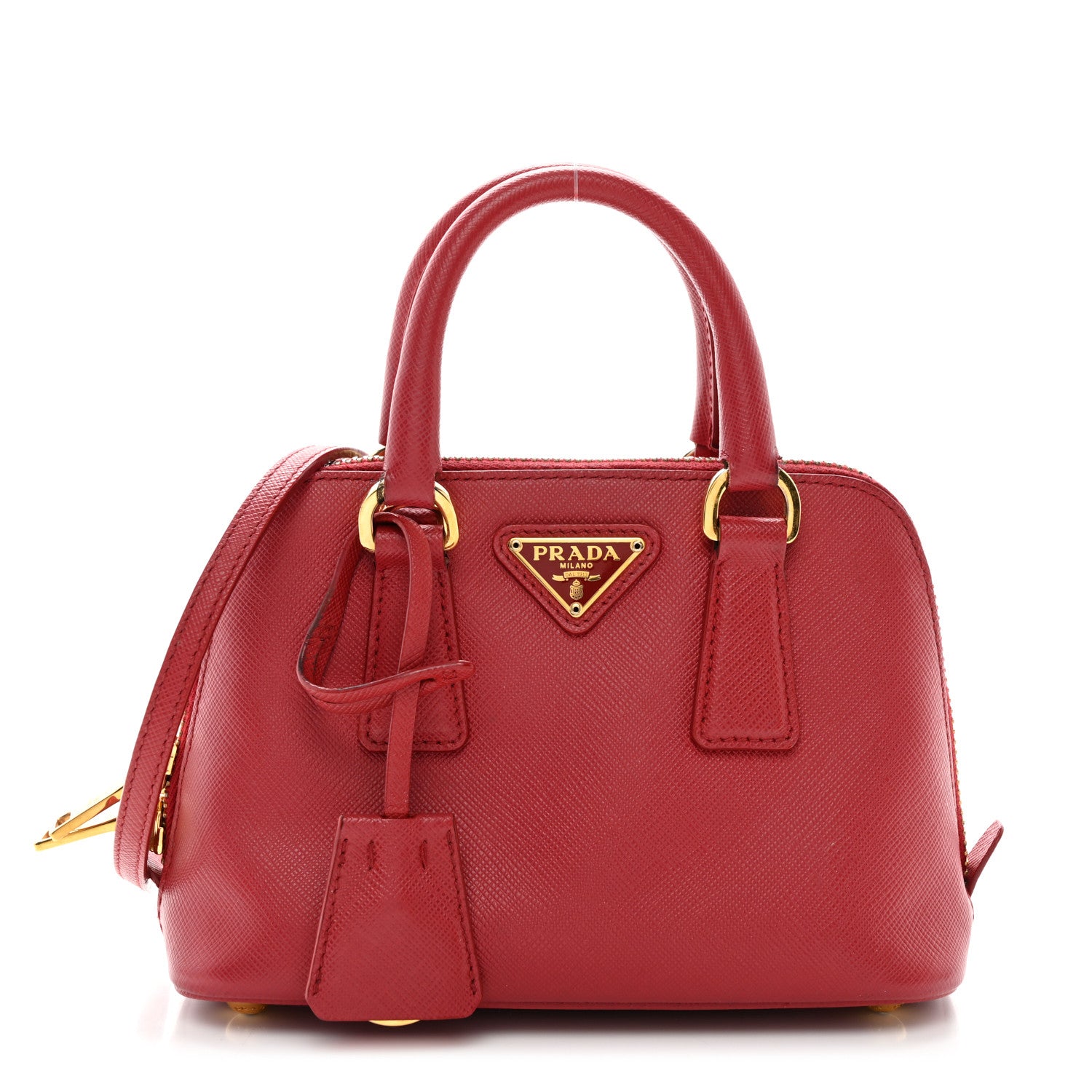 Prada Saffiano Lux Mini Promenade Tote Fuoco 1 of 10