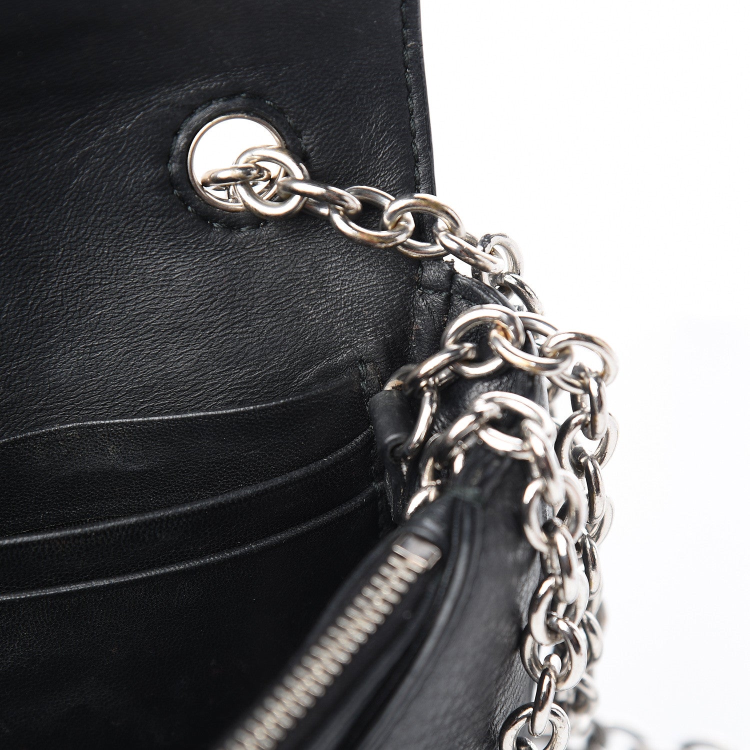 Balenciaga Pebbled Calfskin Everyday Chain Wallet Black 12 of 13