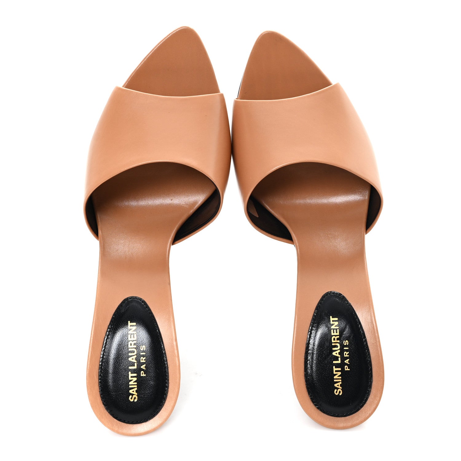 Saint Laurent Calfskin Gippy 105 Mule Sandals 38 Bisque 2 of 9