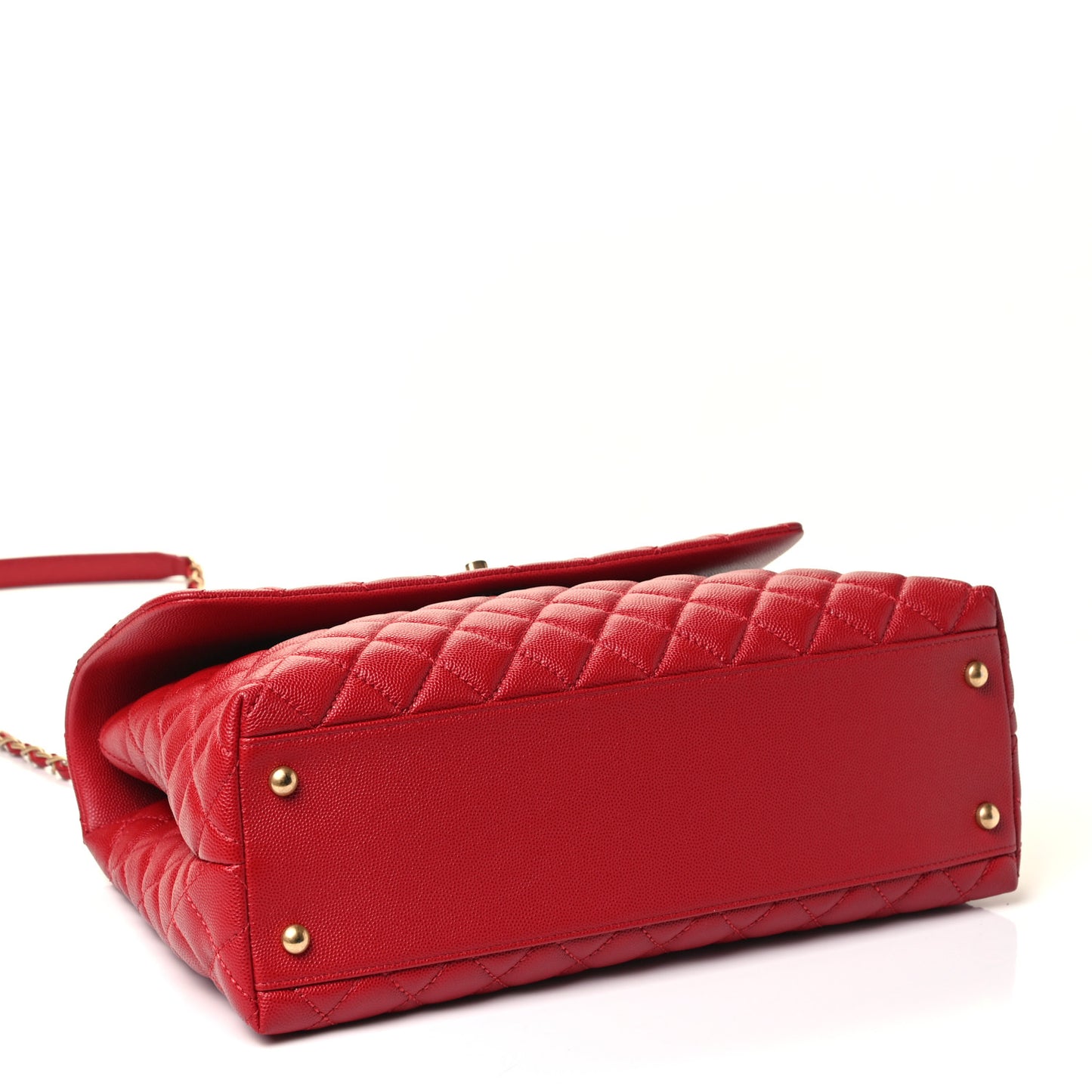 Caviar Quilted Medium Coco Handle Flap Red