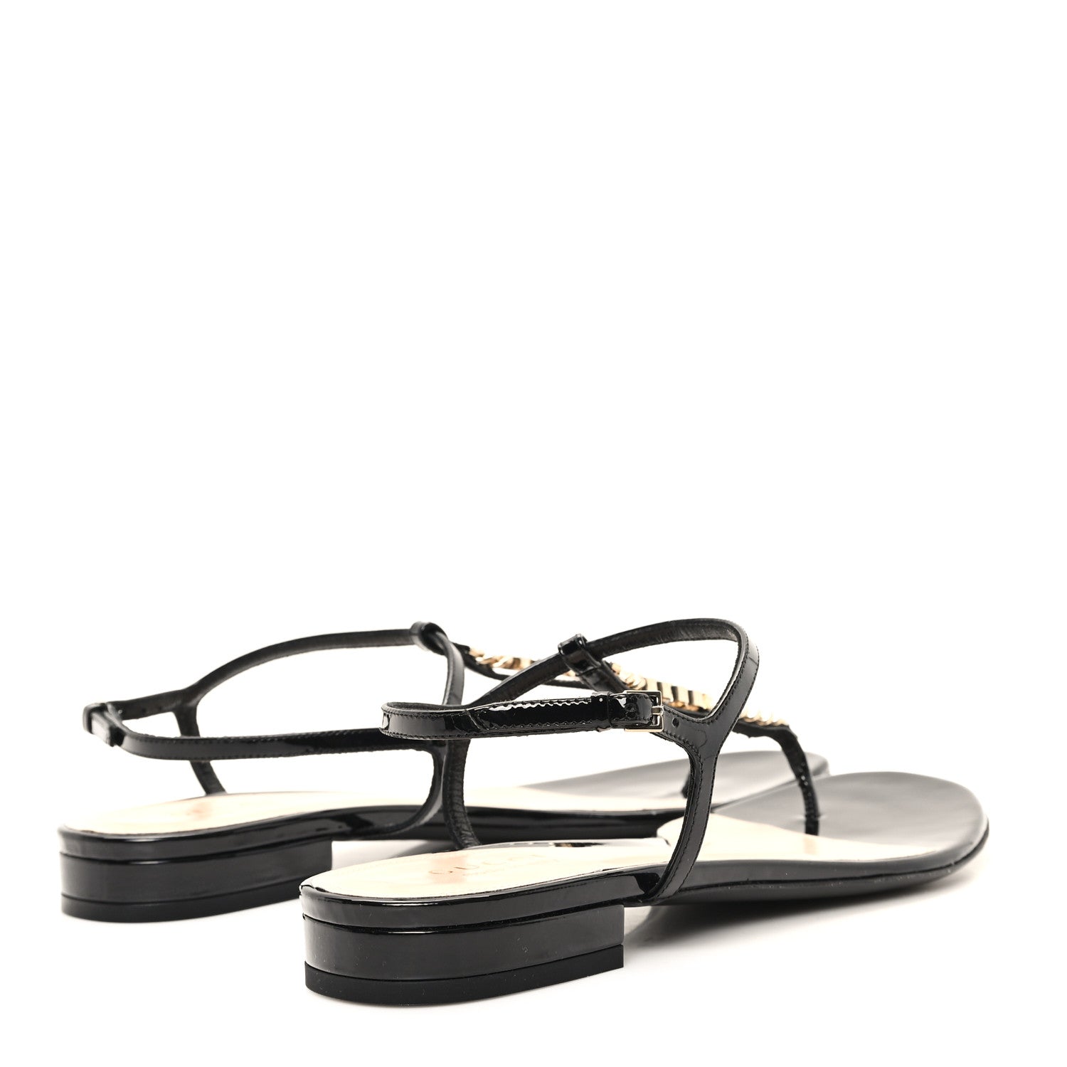 Gucci Patent Signoria Thong Sandals 40 Black 4 of 9