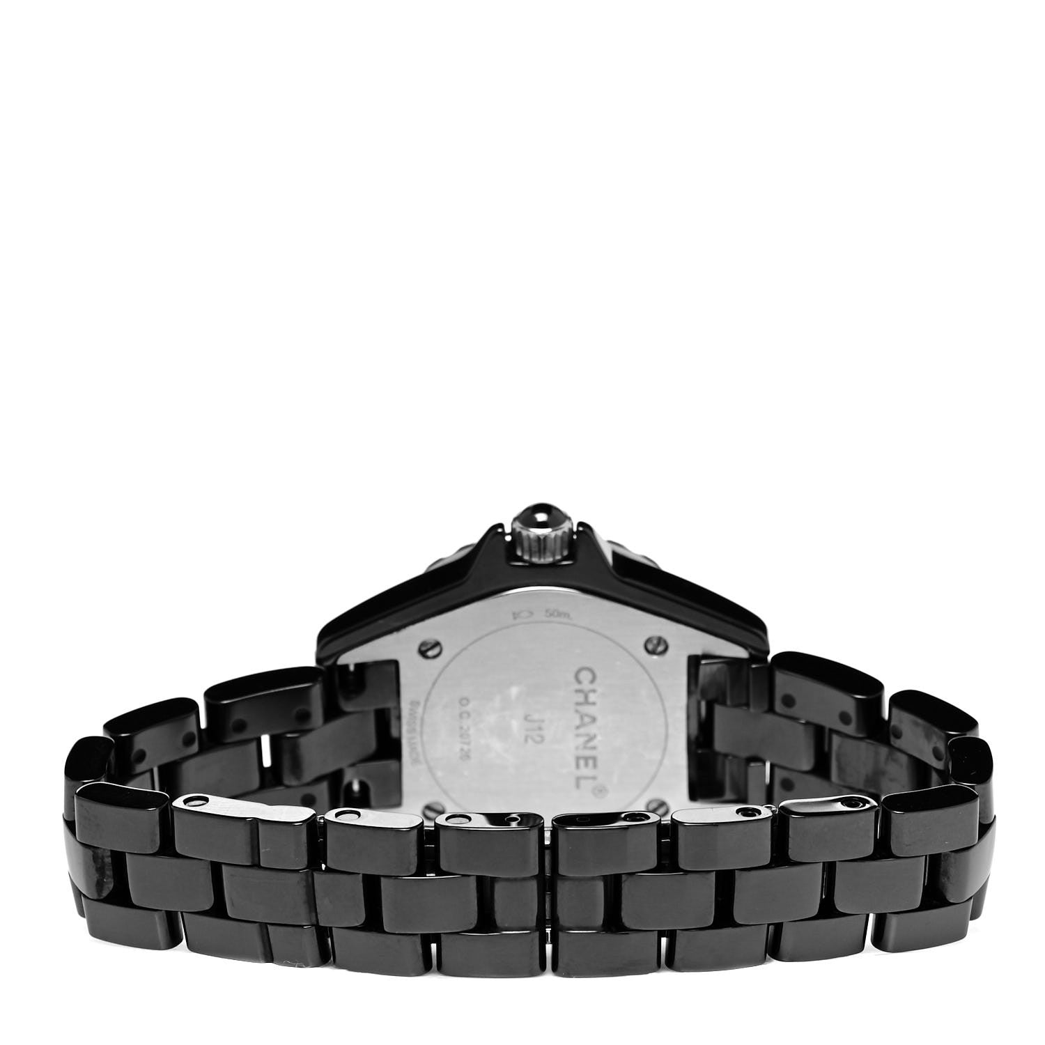 Chanel Stainless Steel Ceramic Diamond 29mm J12 Quartz Watch Black 3 of 4