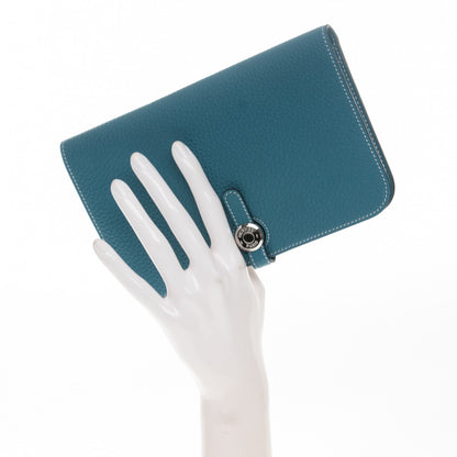 Hermes Togo Dogon Duo Wallet Blue Jean 2 of 7