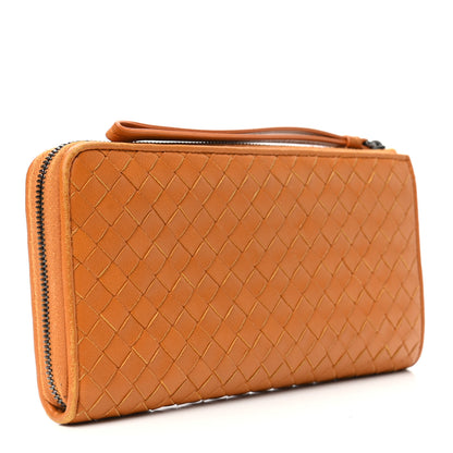 Bottega Veneta Nappa Intrecciato Half Zip Around Wallet Topaz 3 of 7