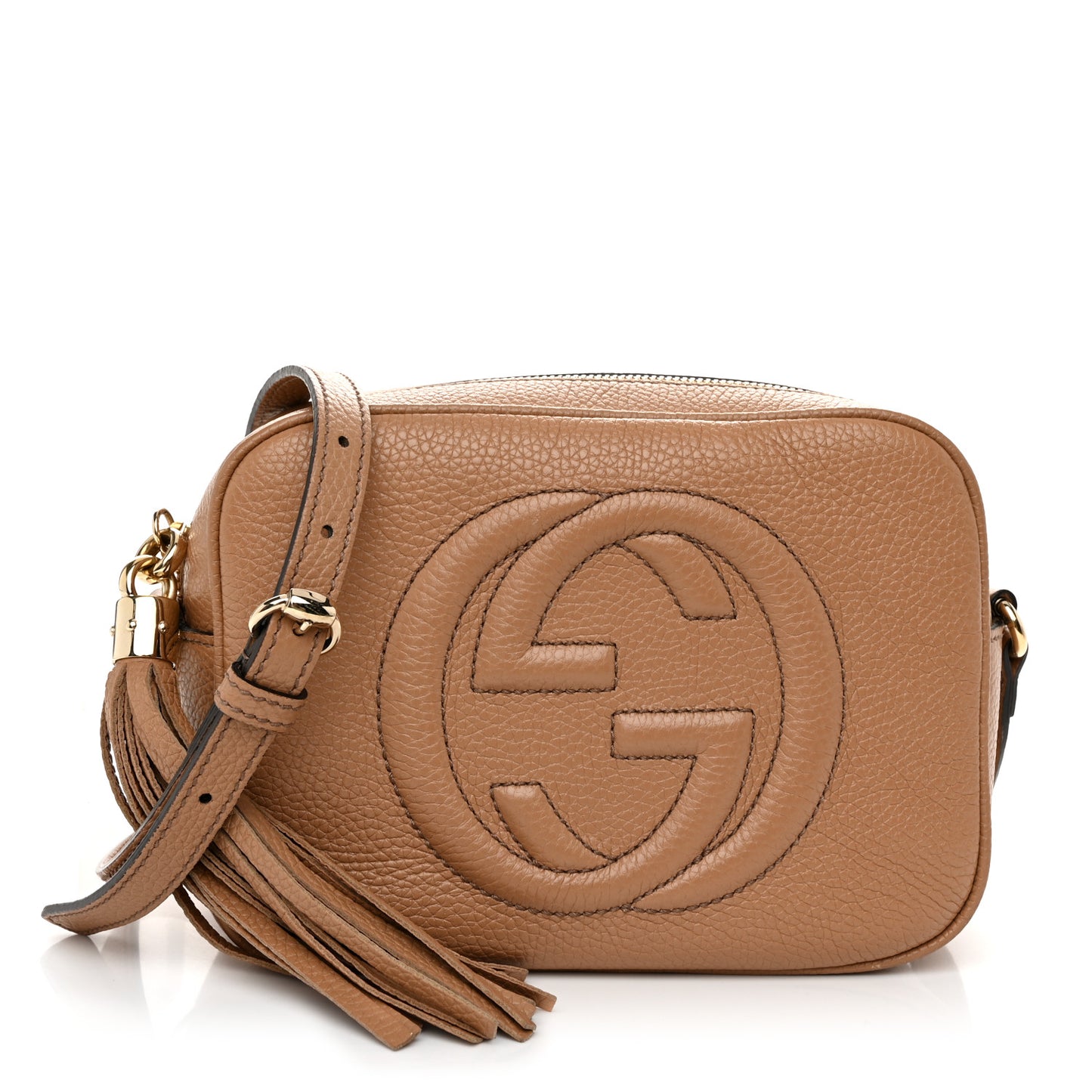 Pebbled Calfskin Small Soho Disco Bag Camelia