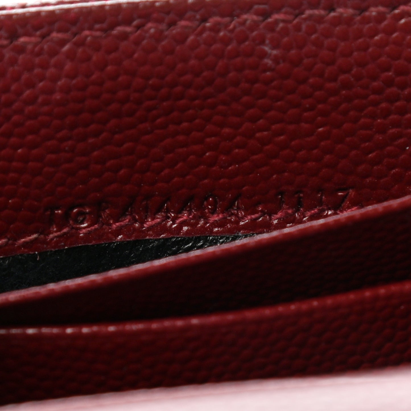 Grain De Poudre Matelasse Chevron Small Monogram Envelope Wallet Bordeaux