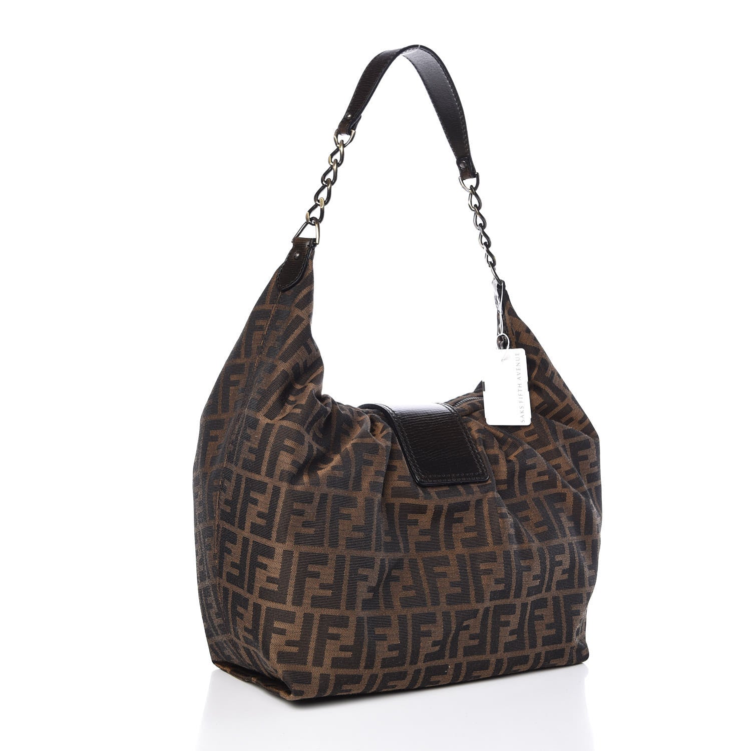 Fendi Zucca B Buckle Hobo Tobacco Castagna 3 of 10