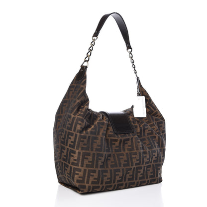 Fendi Zucca B Buckle Hobo Tobacco Castagna 3 of 10