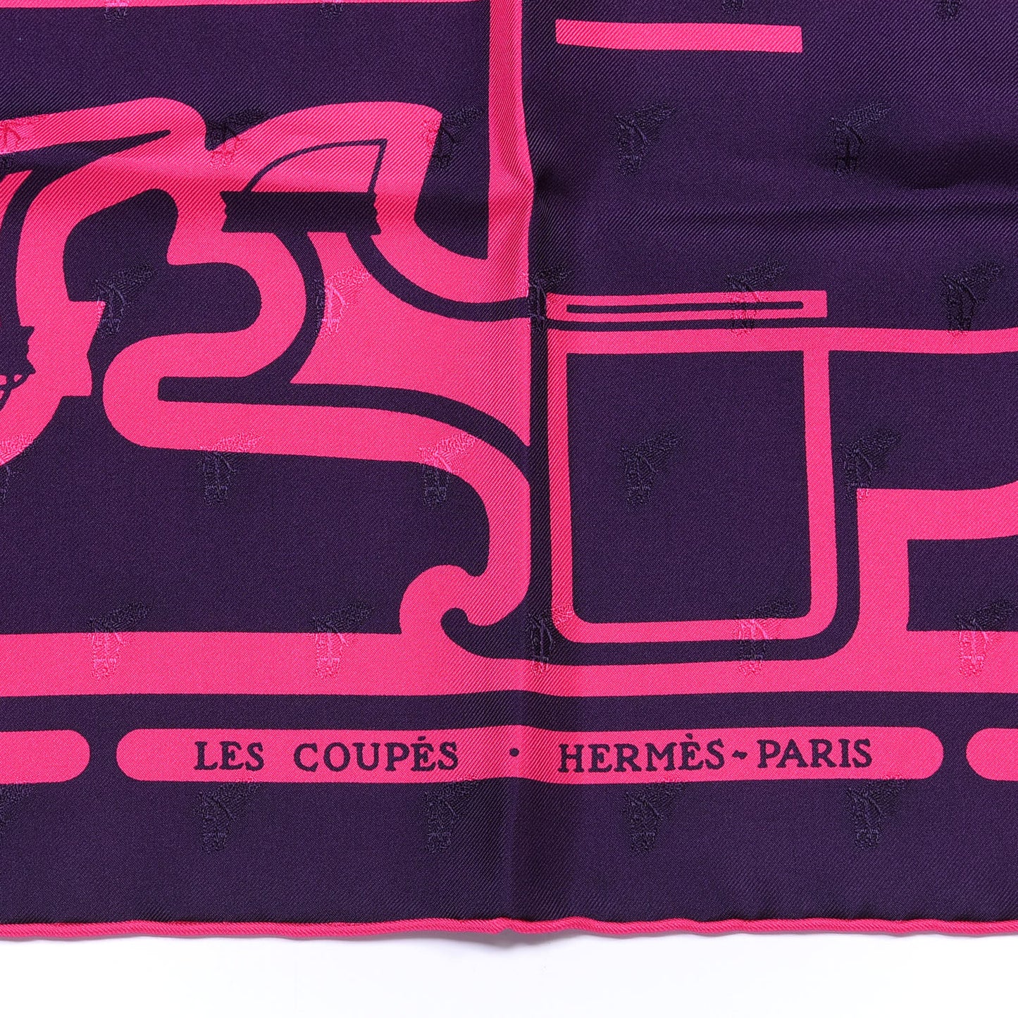 Silk Les Coupes Tattoo Scarf 70 Rose Vif Marine