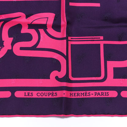 Hermes Silk Les Coupes Tattoo Scarf 70 Rose Vif Marine 2 of 4
