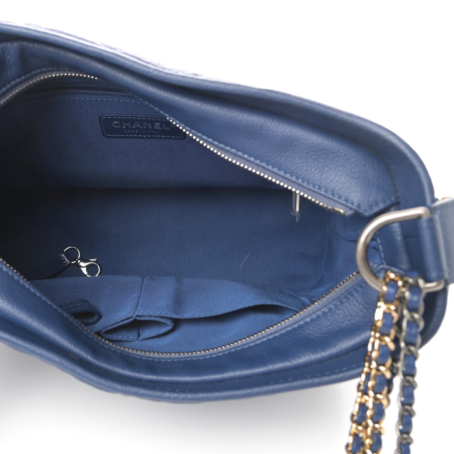 Chanel Patent Goatskin Quilted Medium Gabrielle Hobo Blue 5 of 12