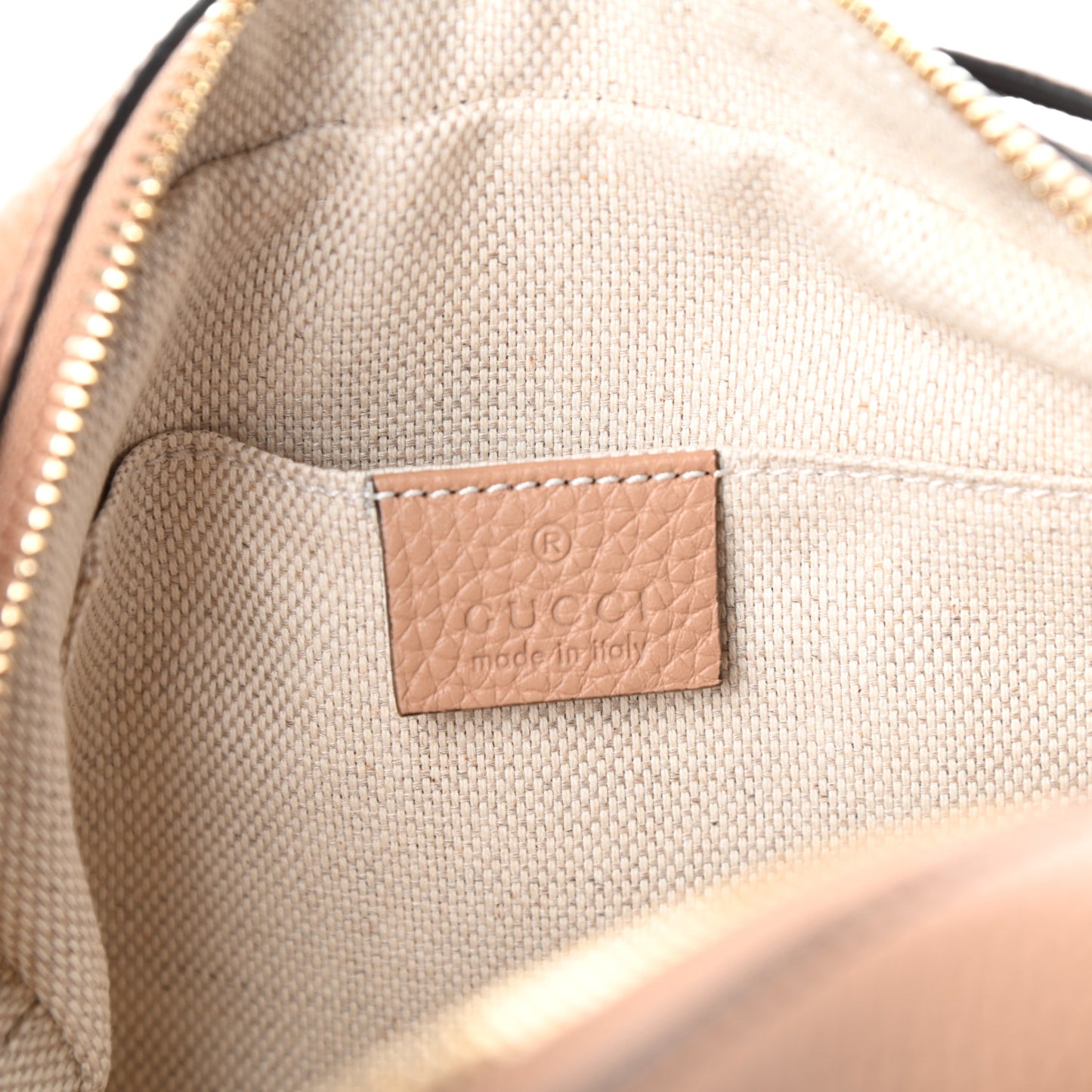 Pebbled Calfskin Small Soho Disco Bag Rose Beige