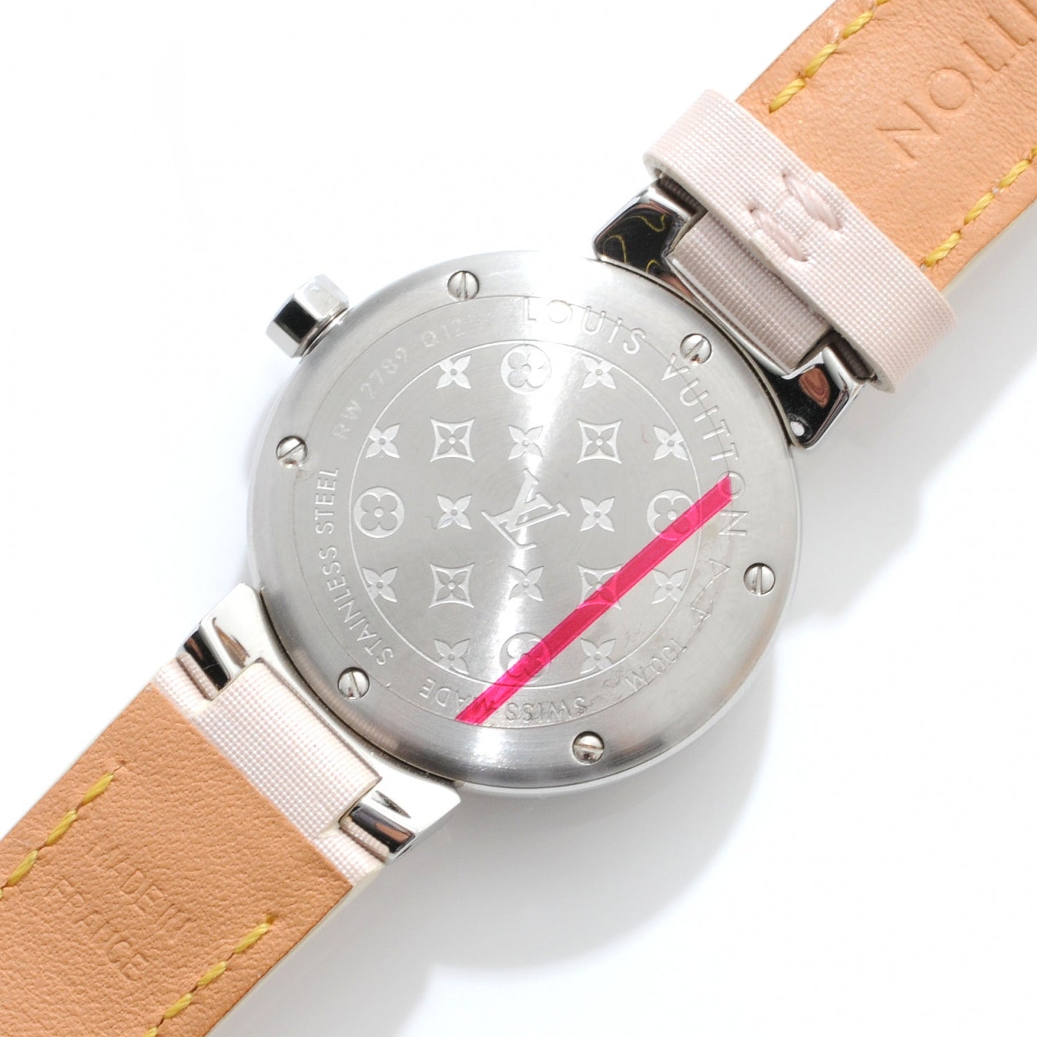 Louis Vuitton Stainless Steel Douceur Diamond Mother of Pearl 28mm Tambour Lovely Quartz Watch Pink 6 of 8