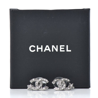 Chanel Crystal CC Starfall Earrings Silver 5 of 5