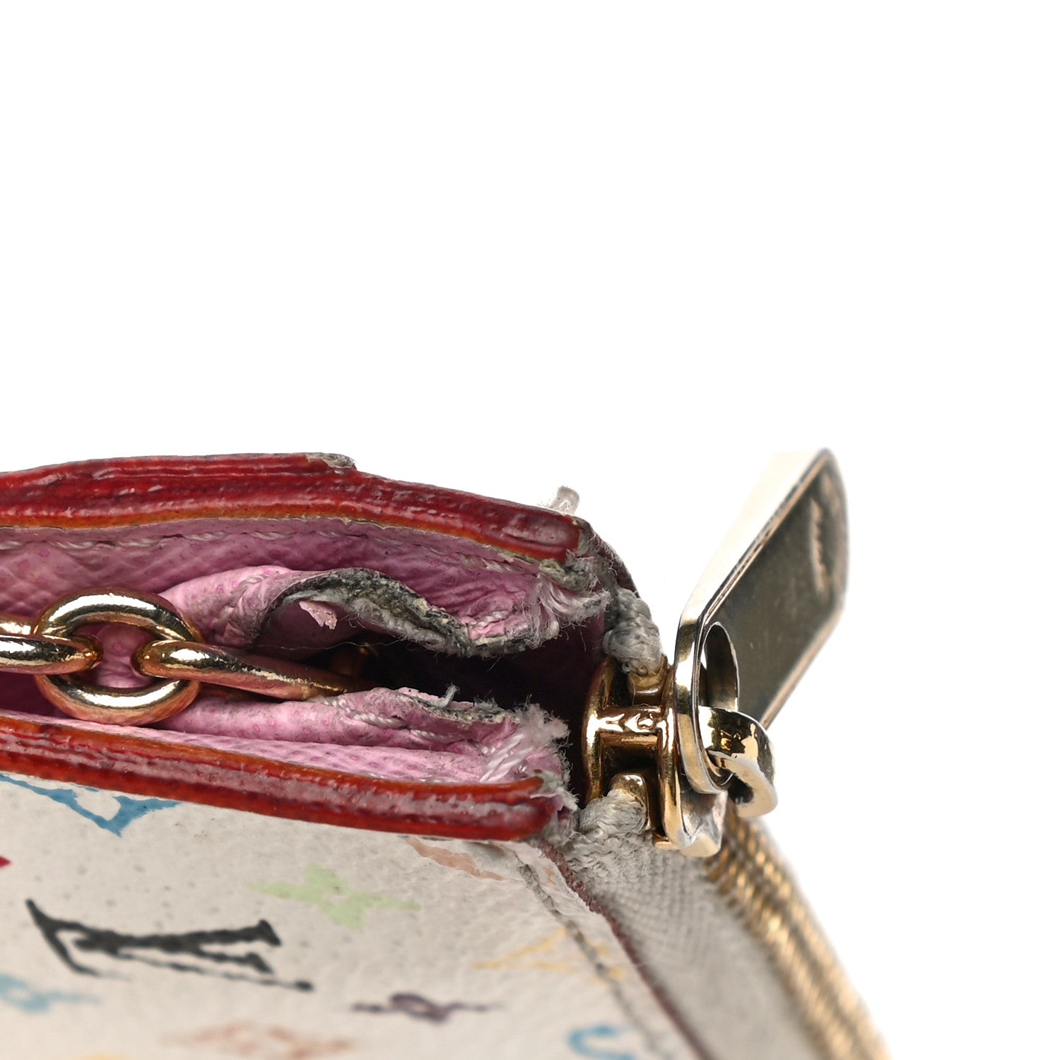 Louis Vuitton Monogram Multicolor Key Pouch White Litchi 14 of 14