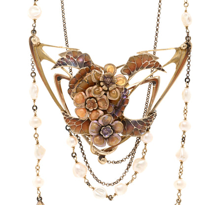 Chanel Enamel Pearl CC Floral Long Necklace Multicolor 4 of 5