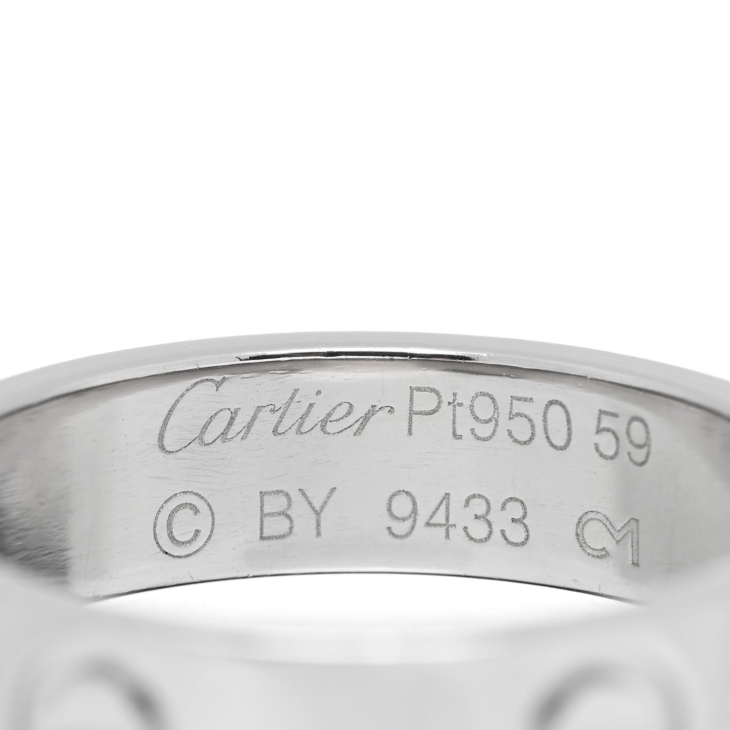 Platinum 5.5mm LOVE Ring 59 8.75