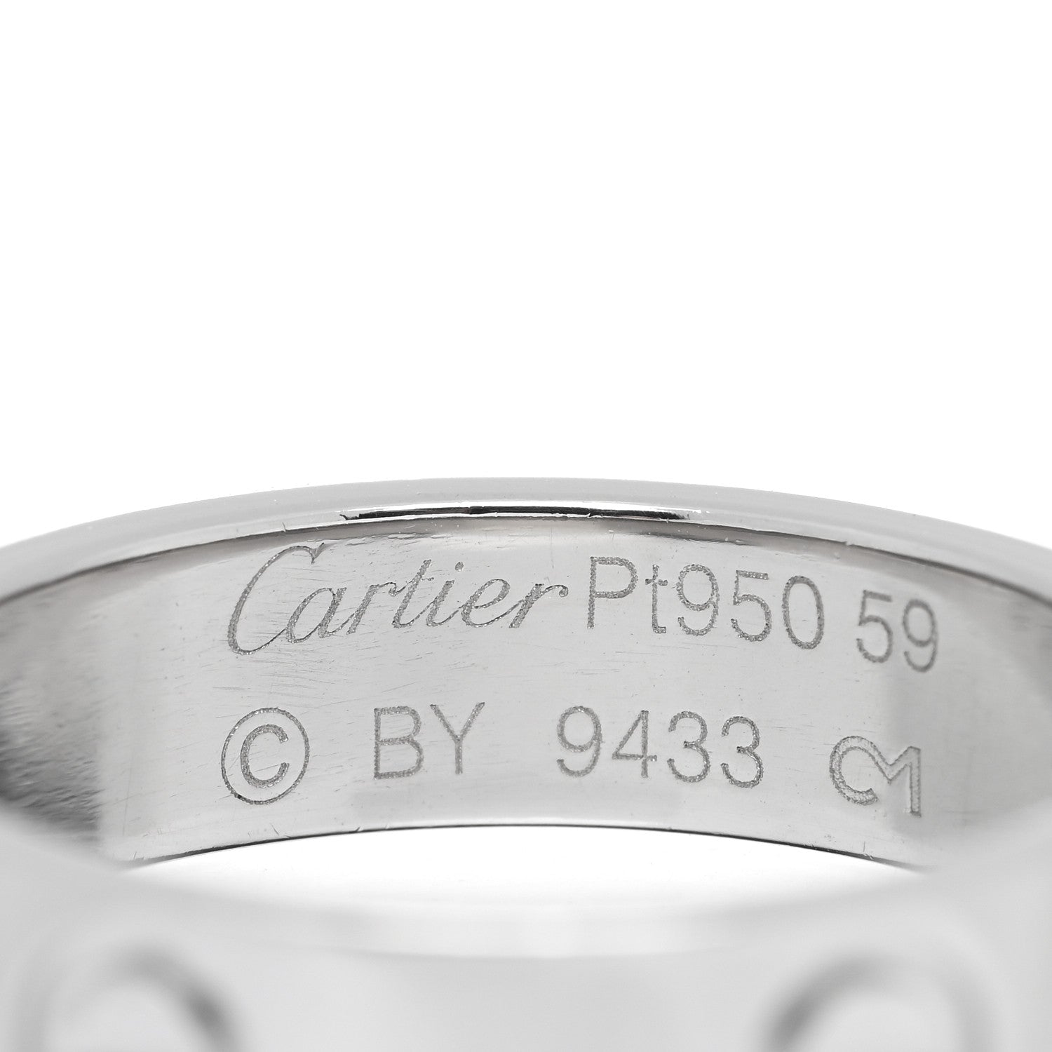 Cartier Platinum 5.5mm LOVE Ring 59 8.75 4 of 5