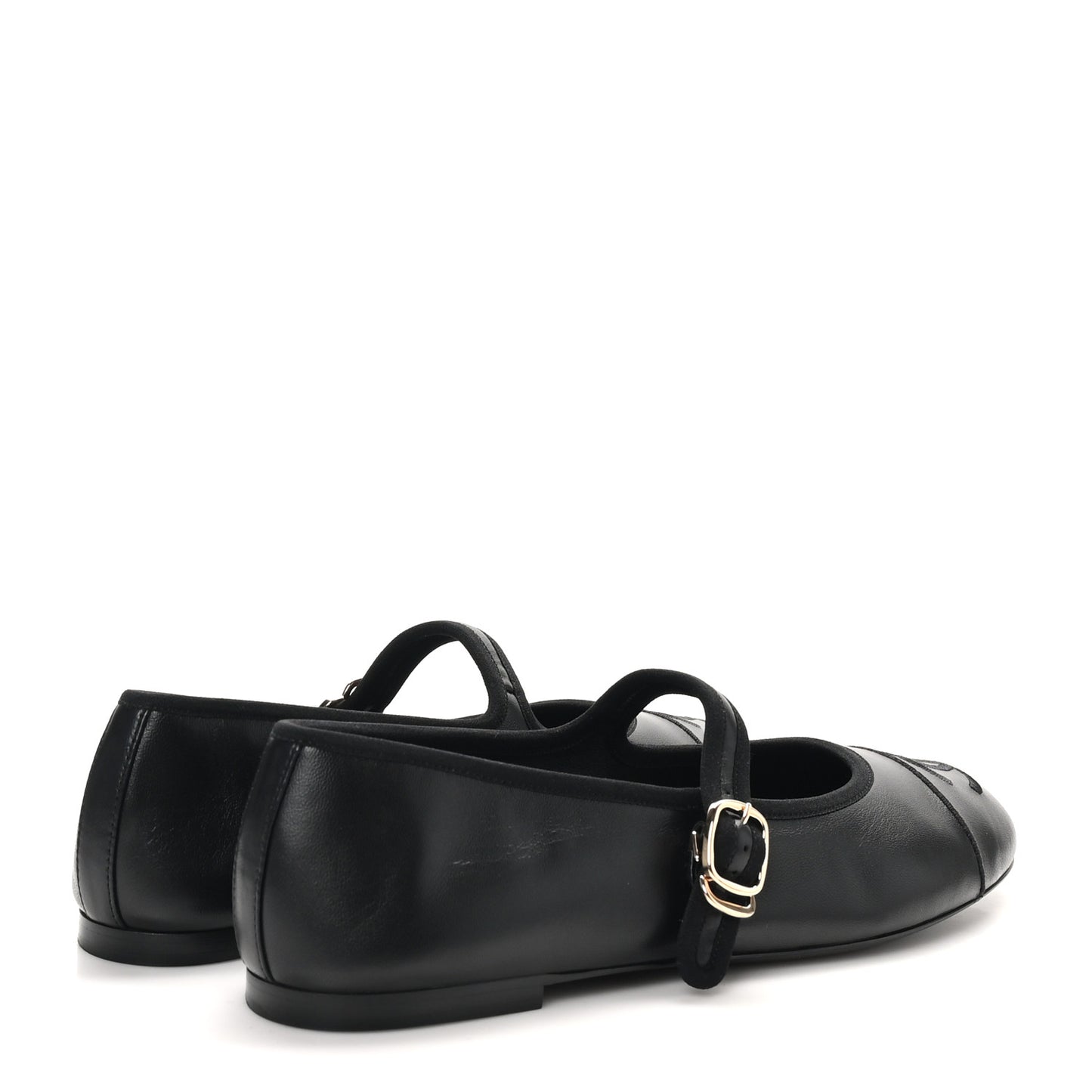 Lambskin Mary Jane Flats 42 Black