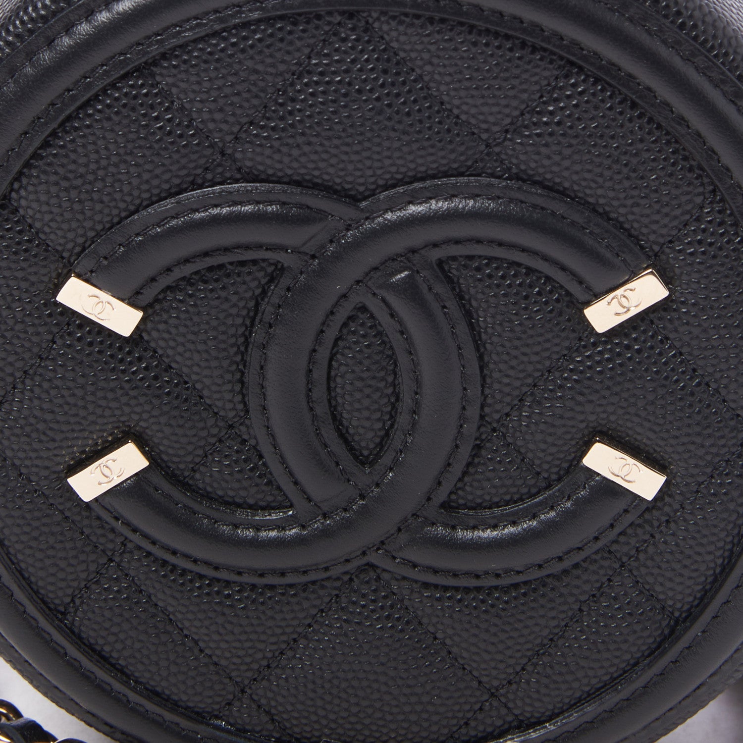 Chanel Caviar Quilted Round Filigree Crossbody Black 6 of 10