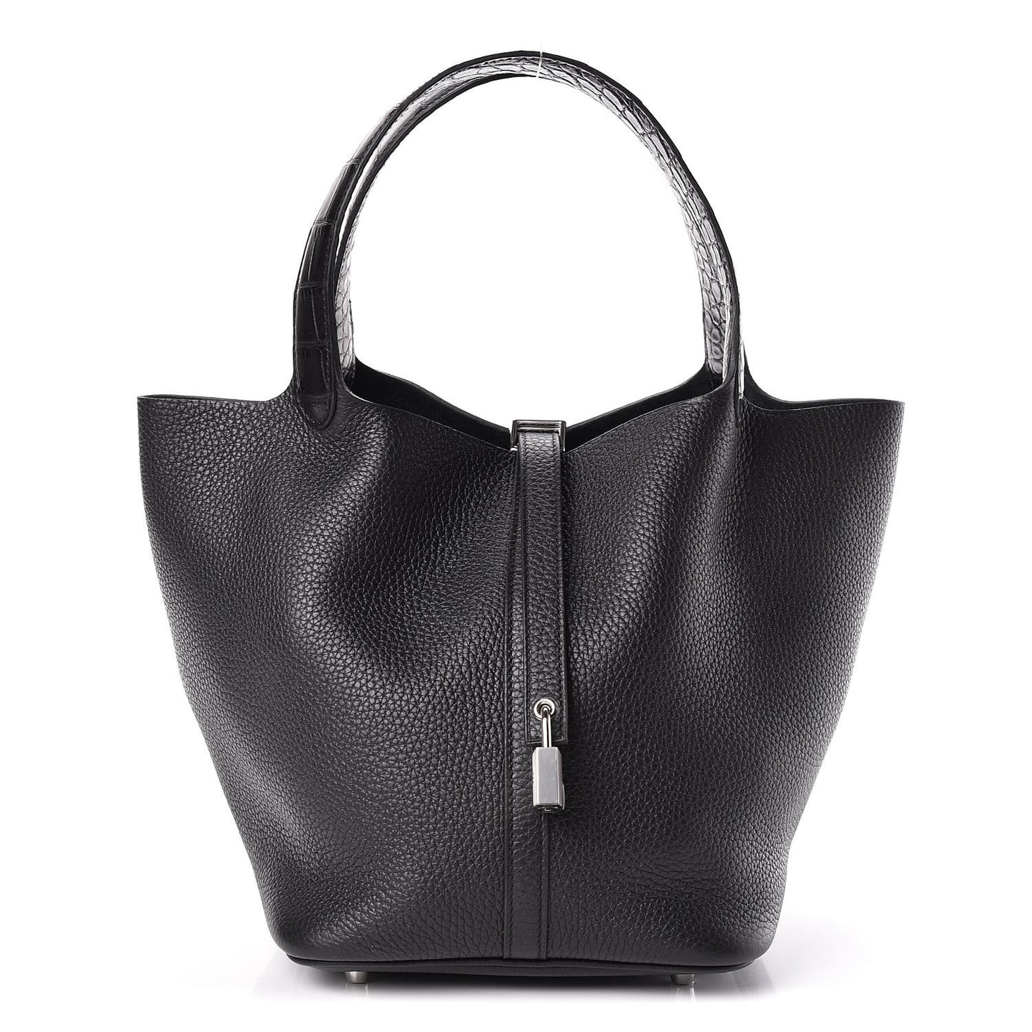 Taurillon Clemence Matte Alligator Picotin Lock Touch 22 MM Black