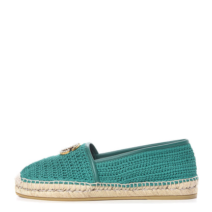 Gucci Cotton Crochet Pearly GG Marmont Espadrilles 39 Emerald 1 of 10