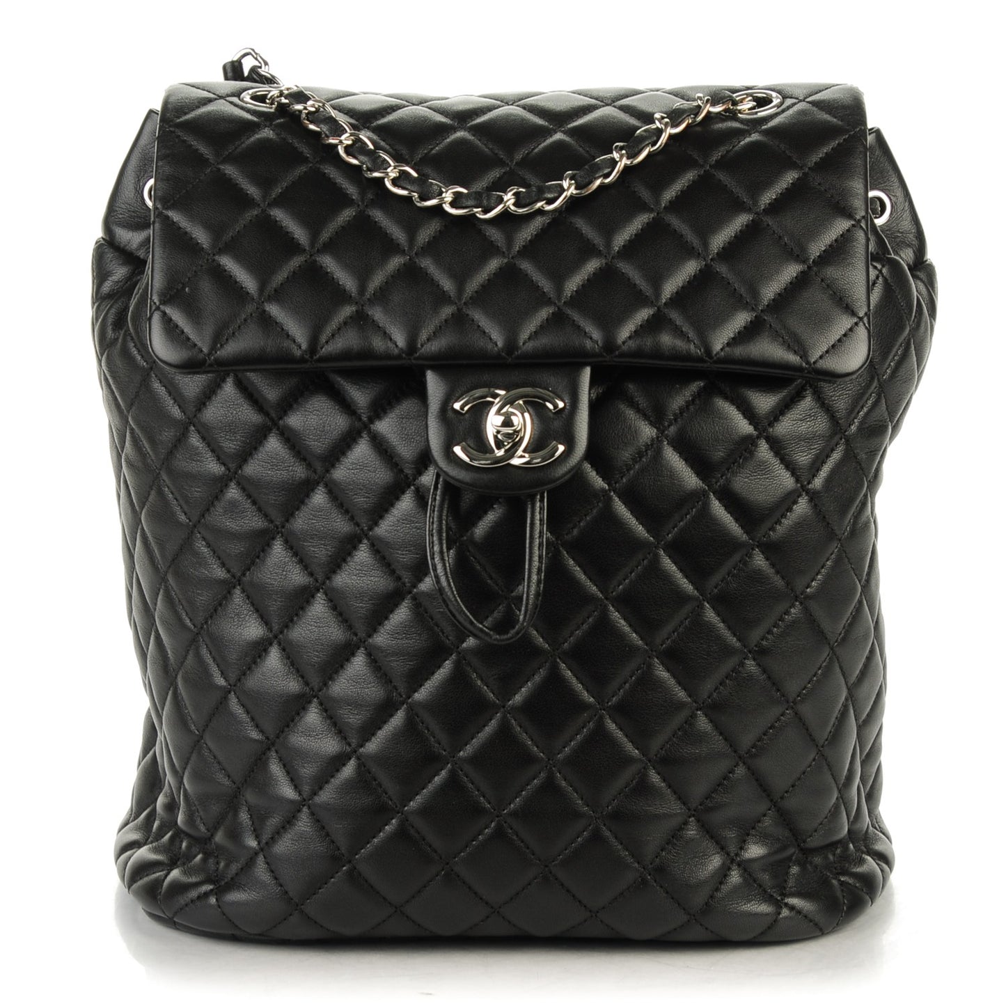 Lambskin Quilted Large Urban Spirit Backpack Black