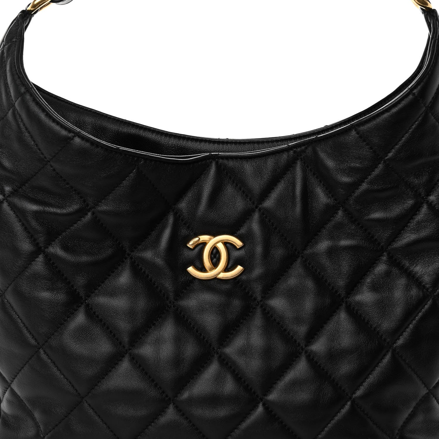 Chanel Lambskin Quilted Large CC Funky Town Hobo Black 8 of 10