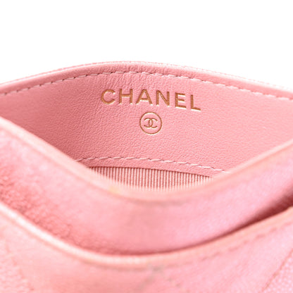 Chanel Iridescent Caviar Quilted Card Holder Rose Pink 6 of 9