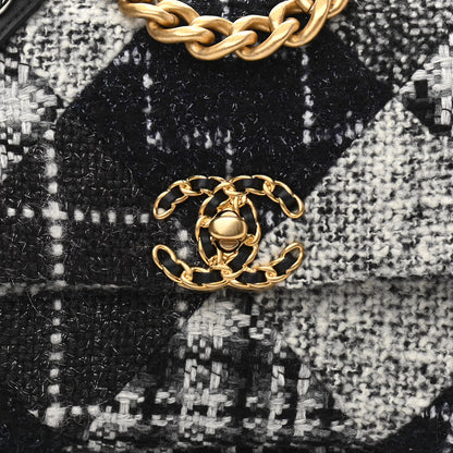 Chanel Tweed Quilted Medium Chanel 19 Flap Black White 8 of 10