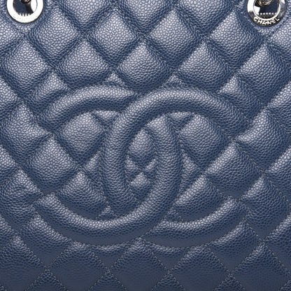 Chanel Caviar Quilted XL Grand Shopping Tote GST Navy Blue 13 of 13