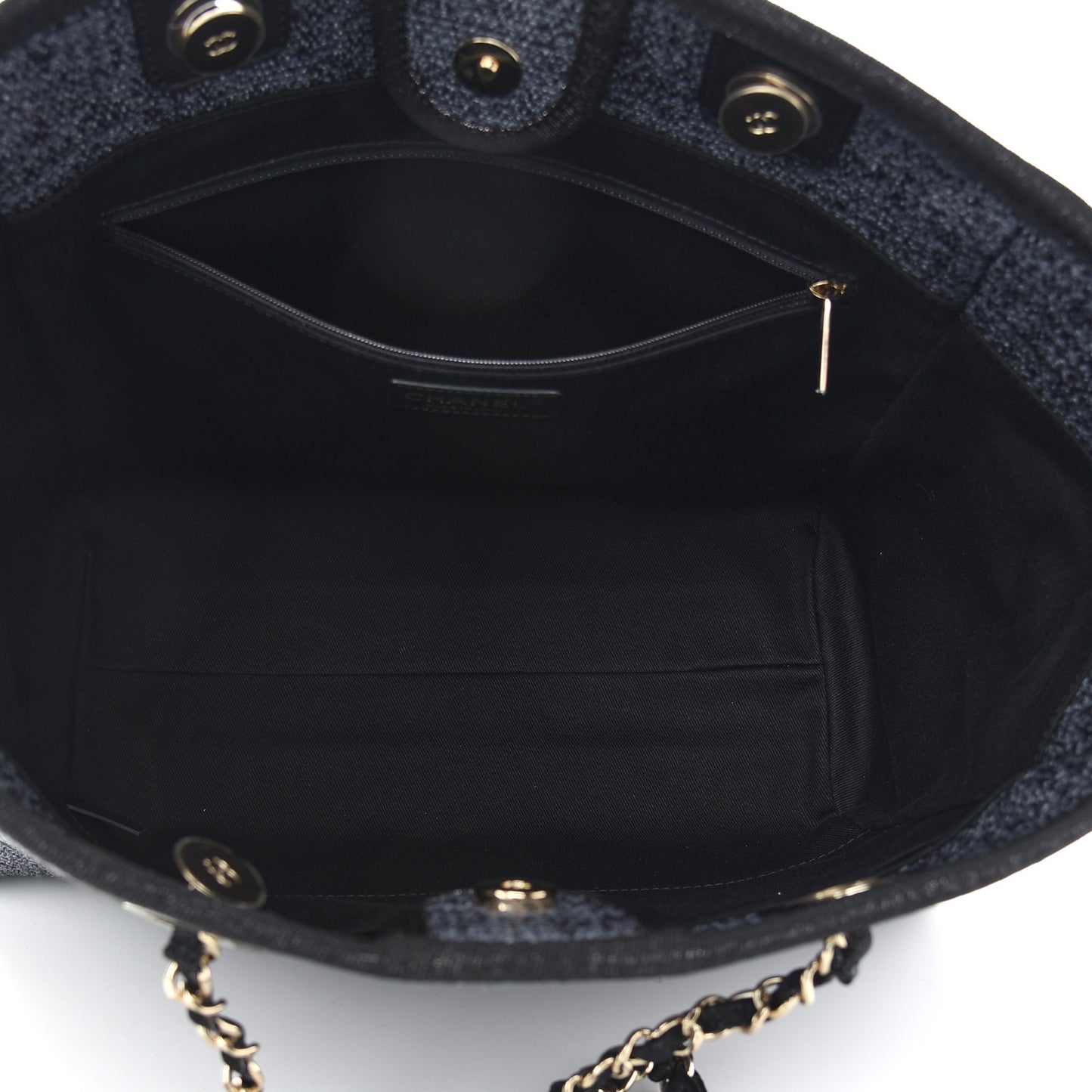Lurex Boucle Small Deauville Tote Black