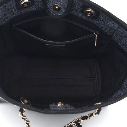 Chanel Lurex Boucle Small Deauville Tote Black 5 of 9