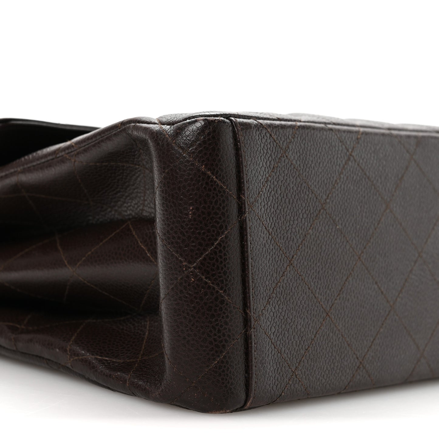 Caviar Quilted Medium Kelly Flap Brown
