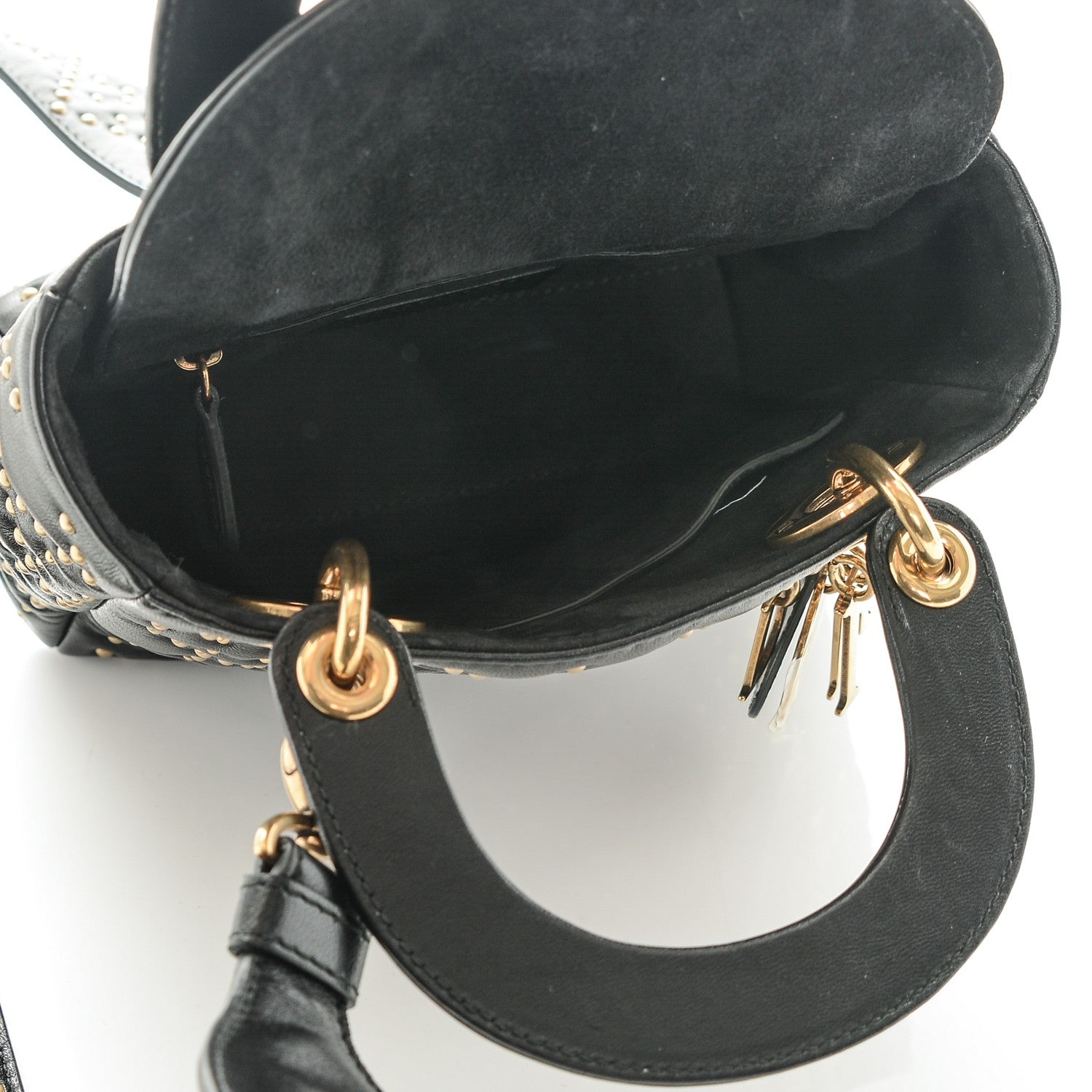 Christian Dior Lambskin Studded Mini Supple Lady Dior Black 5 of 6