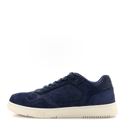 Christian Dior Suede Calfskin Oblique Mens B27 Uptown Low Top Sneaker 43 Navy Blue 1 of 9