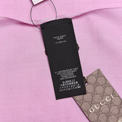 Gucci Wool Silk GG Monogram GGNat Plus Scarf Rose 5 of 5
