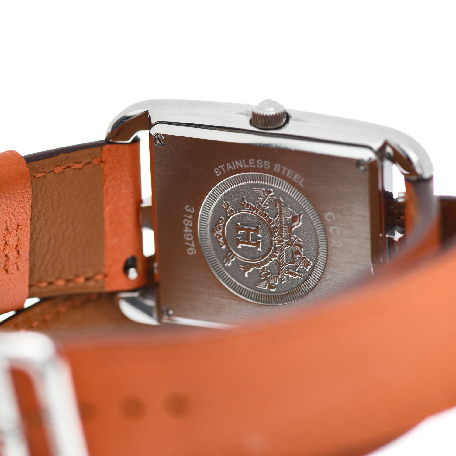 Hermes Stainless Steel Swift 29mm Cape Cod Double Tour Quartz Watch Orange 4 of 4