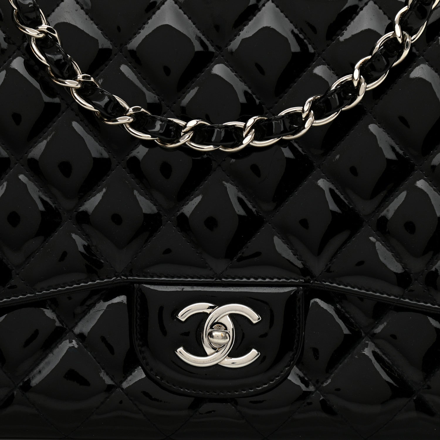 Chanel Patent Quilted Jumbo Single Flap Black 8 of 12