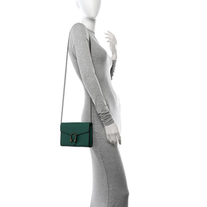 Gucci Calfskin Mini Dionysus Chain Wallet Emerald 2 of 10