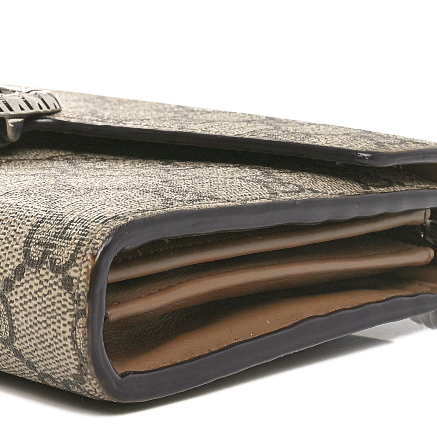 GG Supreme Monogram Mini Dionysus Chain Wallet Beige Taupe