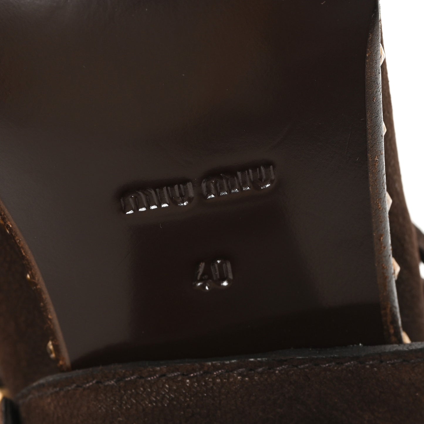 Suede Harness Mid Calf Boots 40 Brown