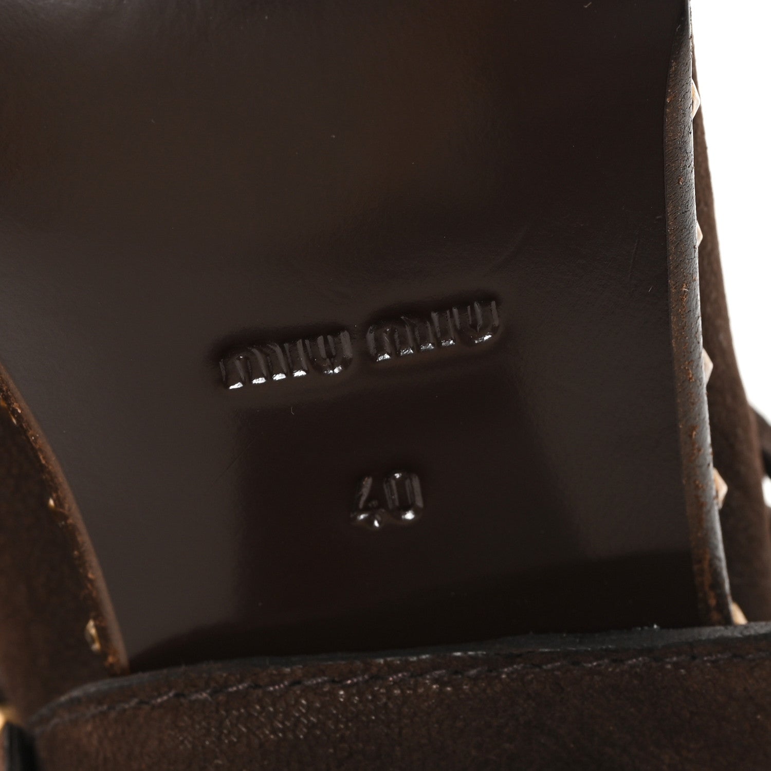 Miu Miu Suede Harness Mid Calf Boots 40 Brown 7 of 10