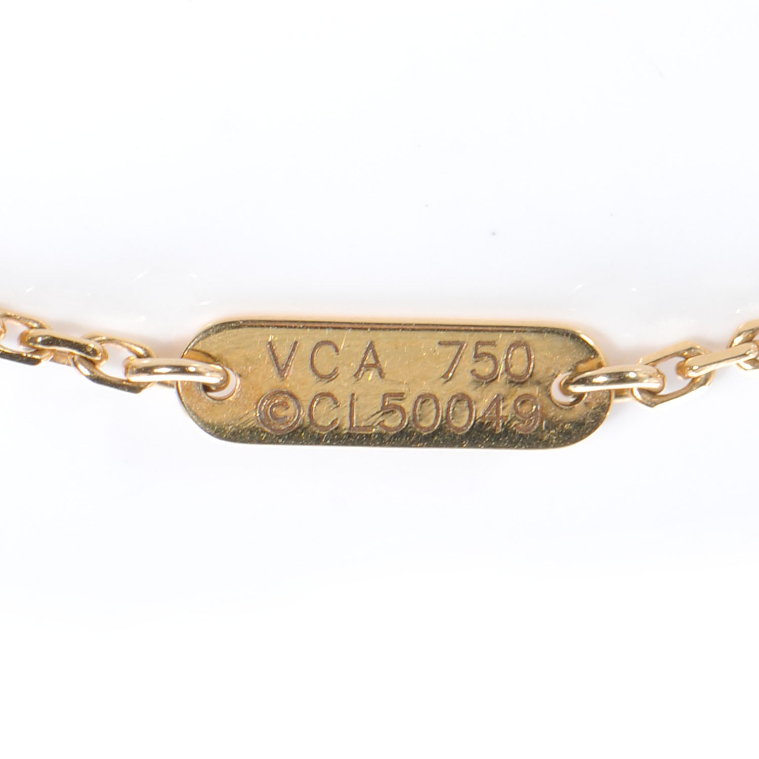 Van Cleef & Arpels 18K Yellow Gold Mother of Pearl Vintage Alhambra Pendant Necklace 5 of 6