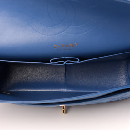 Chanel Lambskin Quilted Jumbo Double Flap Blue 5 of 13