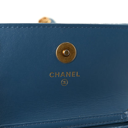 Chanel Denim Quilted CC Pearl Crush Clutch With Chain Blue 6 of 11